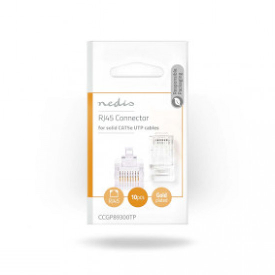 RJ45-CONNECTOR | MALE | SOLID UTP CAT5 | RECHT | VERGULD | 10 STUKS | RJ45-CONNECTOR | MALE | SOLID UTP CAT5 | RECHT | VERGULD | 10 STUKS |
