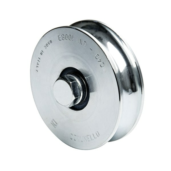 Wiel met O-groef 80 mm enkel gelagerd verzinkt Wiel met O-groef 80 mm enkel gelagerd verzinkt