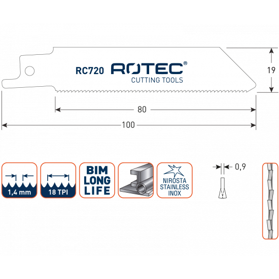 RECIPROZAAGBLAD RC720 / S522EF(VPE 5)