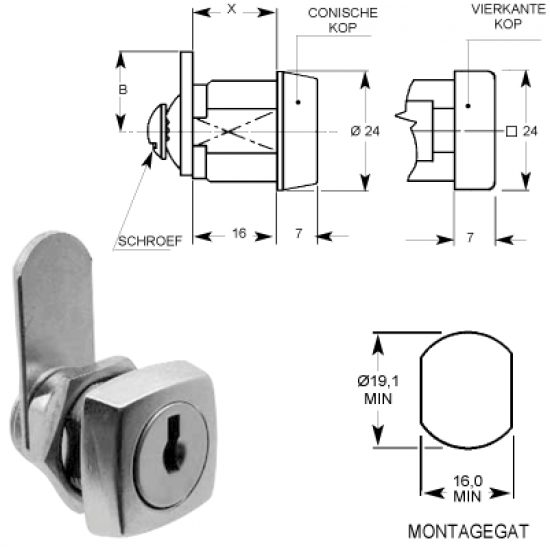 HEVELSLOT [] 16MM RL6210030