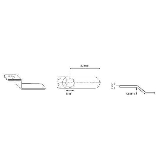 LIP GEBOGEN STER 4,8MM 32MM