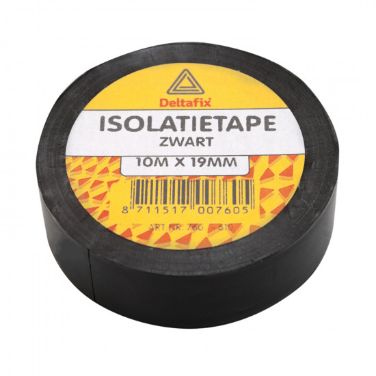 ISOLATIEBAND ZELFKLEVEND MET BARCODE ZWART 10 M X 19 MM X 0.13 ISOLATIEBAND ZELFKLEVEND MET BARCODE ZWART 10 M X 19 MM X 0.13