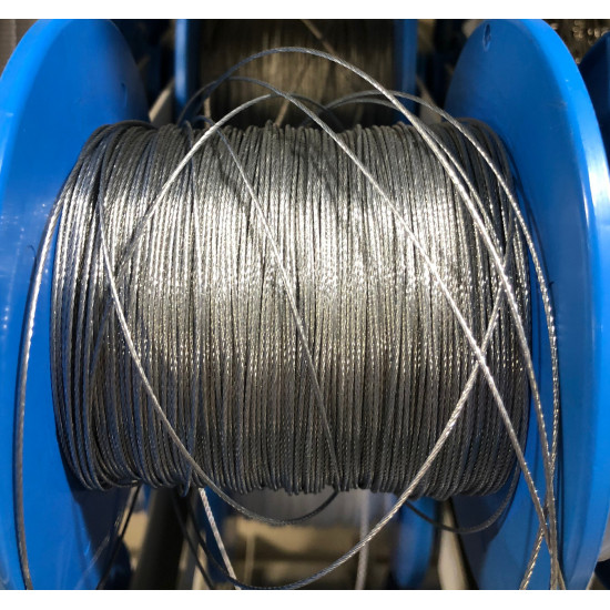 STAALKABEL 1,0MM 1X 7, VERZ.