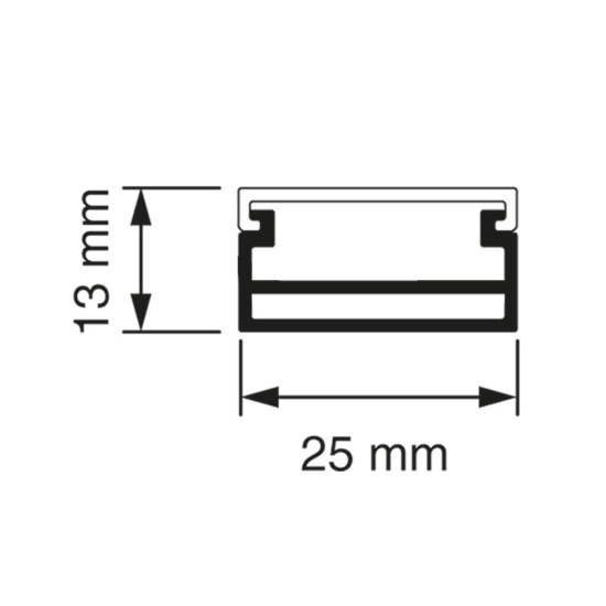 P25 KABELGOOT/LEIDINGKANAAL 2000x25x13mm ZWART P25 KABELGOOT/LEIDINGKANAAL 2000x25x13mm ZWART