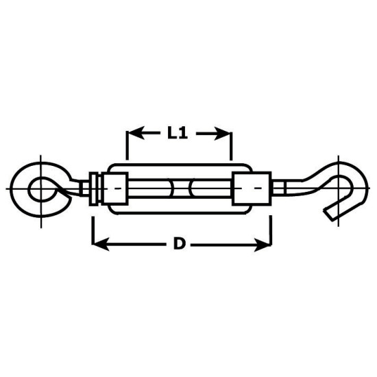 Spanschroef Haak-Oog 05x070 mm RVS AISI 316