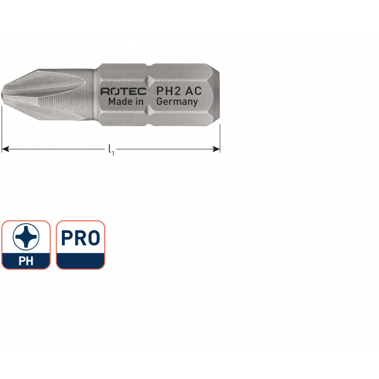 PRO SCHROEFBIT PH 1, L=25, C6.3, BASIC (VPE 10)