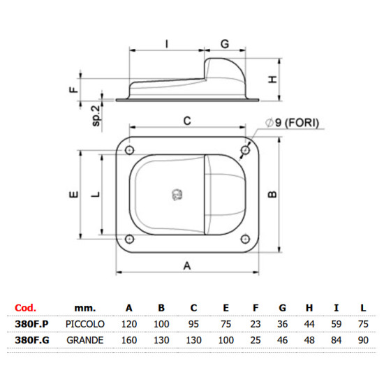 Poortaanslag Piccolo verzinkt 120 x 100 mm, hoogte 44 mm