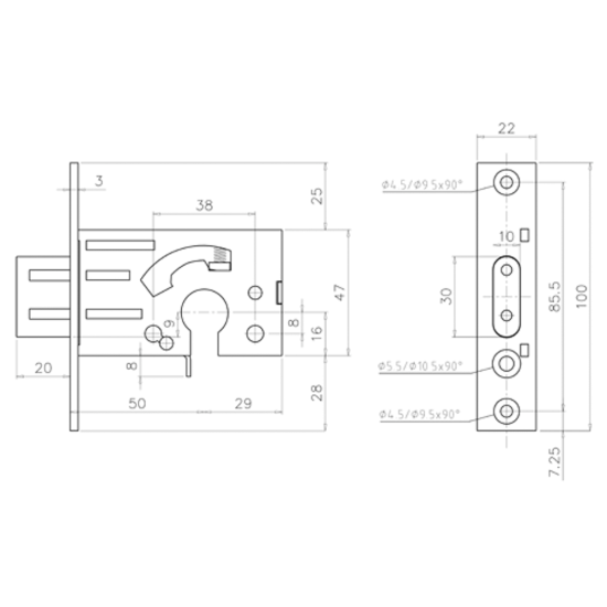 Mauer Bijzetslot SKG**® 50mm Mauer Bijzetslot SKG**® 50mm