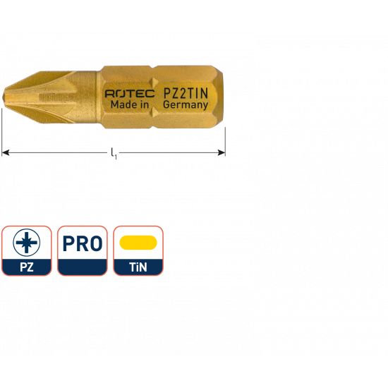 PRO SCHROEFBIT PZ 1, L=25, C6.3, TIN (VPE 10)