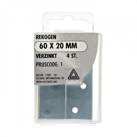 REKOOGSTANDAARD VZ 60 X 20 MM 4ST REKOOGSTANDAARD VZ 60 X 20 MM 4ST