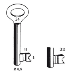 DOP KLAVIERSLEUTEL -NEMEF 66N/32 DOP KLAVIERSLEUTEL -NEMEF 66N/32