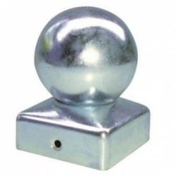 Paalkap met bol VERZINKT 40 x 40 mm Ø40 Paalkap met bol VERZINKT 40 x 40 mm Ø40