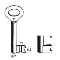 PIJP KLAVIERSLEUTEL -NEMEF 65N/31 PIJP KLAVIERSLEUTEL -NEMEF 65N/31