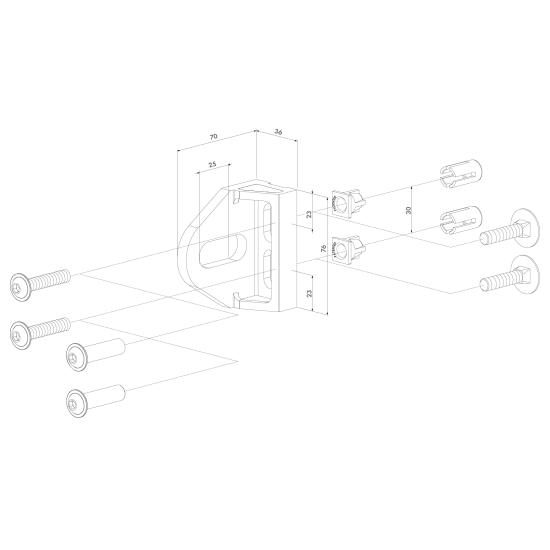 LOCINOX OPSCHROEFBARE GRIP VOOR BOLTONHD M16 ONGELAKT RAL7016