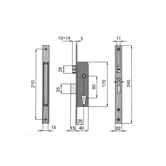 Insteekslot DM25 PC85 VP22X3 RVS