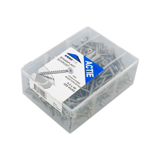 Spaanplaatschroef kruiskop met platte kop RVS-A2 - Voordeelverpakking