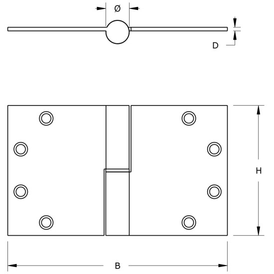 Kogelstiftpaumelle kantelaaf rechte hoeken 89x125 mm SKG***® staal verzinkt Links