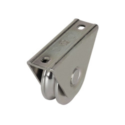 Wiel met gaffel met O-groef 80 mm enkel gelagerd verzinkt