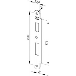 EA324 ABLOY SLUITPLAAT MET KORTE LIP VOOR STOMPE DEUREN, 232X32X3MM EA324 ABLOY SLUITPLAAT MET KORTE LIP VOOR STOMPE DEUREN, 232X32X3MM