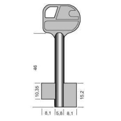 PIJPSLEUTEL BLIND DUBBELBAARD 64X5.8 PIJPSLEUTEL BLIND DUBBELBAARD 64X5.8