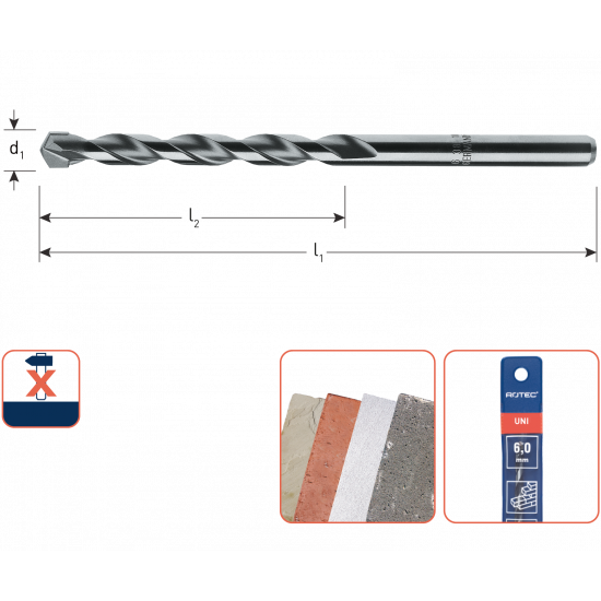 UNIDRE MULTIFUNCTIONELE BOOR,ø4,0X50/85