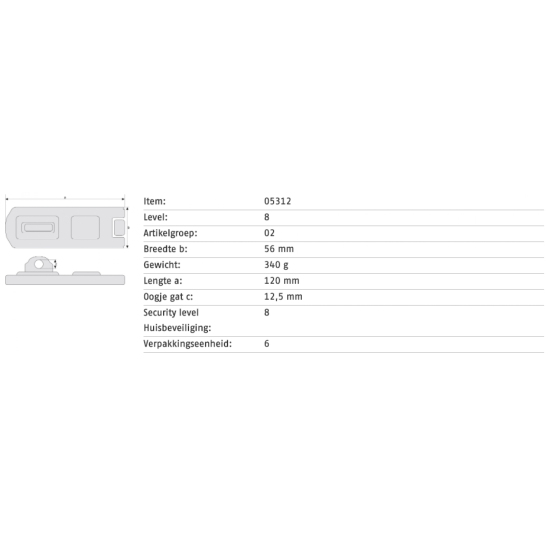ABUS INOX DISKUSSLOT OVERVAL ZWAAR