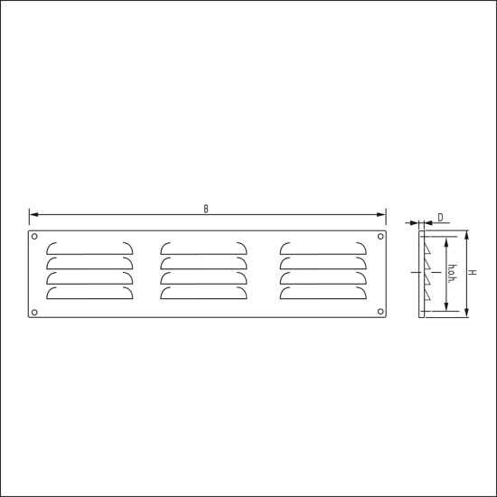 SCHOEPENROOSTER, ALUMINIUM - MILL-FINISH - LUCHTDOORLAAT 102 SCHOEPENROOSTER, ALUMINIUM - MILL-FINISH - LUCHTDOORLAAT 102
