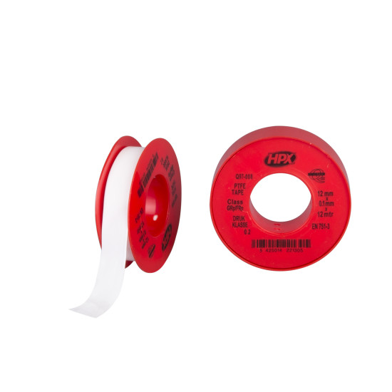 PTFE GASAFDICHTINGSTAPE - WIT 12MM X 12M PTFE GASAFDICHTINGSTAPE - WIT 12MM X 12M