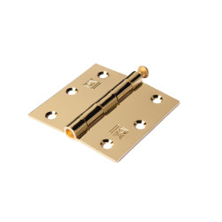 Scharnier met losse pen 76x76 mm vermessingd Scharnier met losse pen 76x76 mm vermessingd