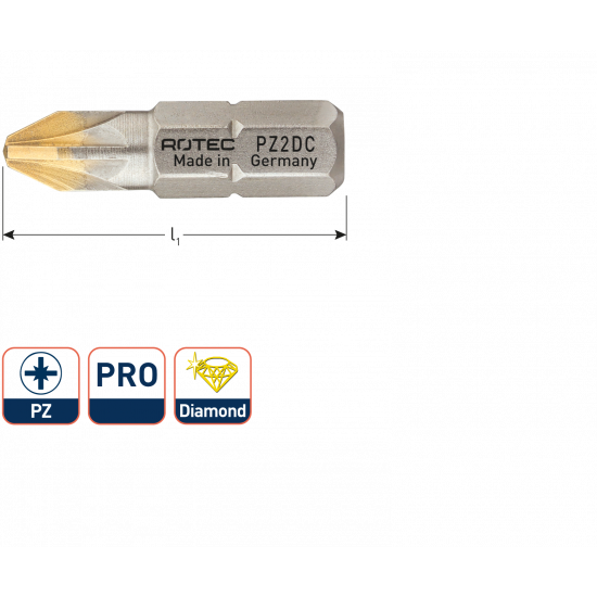 PRO SCHROEFBIT PZ 1, L=25, C6.3, DIAMOND (VPE 10)