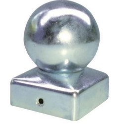 Paalkap met bol VERZINKT 80 x 80 mm Ø75 Paalkap met bol VERZINKT 80 x 80 mm Ø75