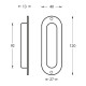 Schuifdeurkom ovaal 120x40mm met schroefgaten RVS Schuifdeurkom ovaal 120x40mm met schroefgaten RVS