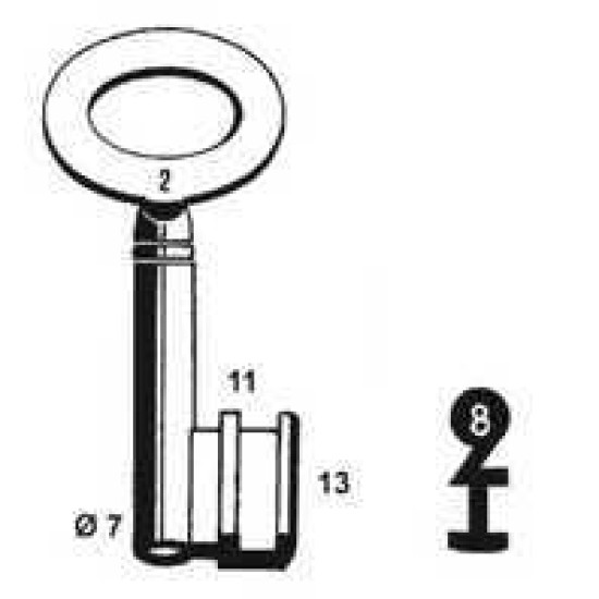 PIJP BONT GRENDELSL 62MM-NEMEF 16N/II-08