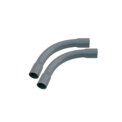 2 STUKS PVC BOCHT 5/8" 16MM GRIJS