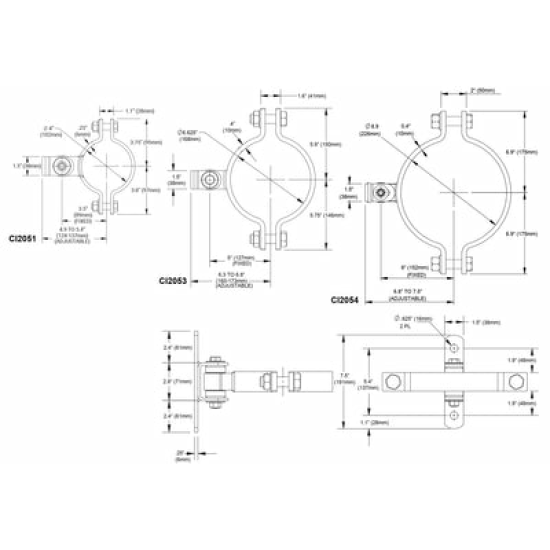 Scharnier voor ronde palen ShutIT - Rond 152mm