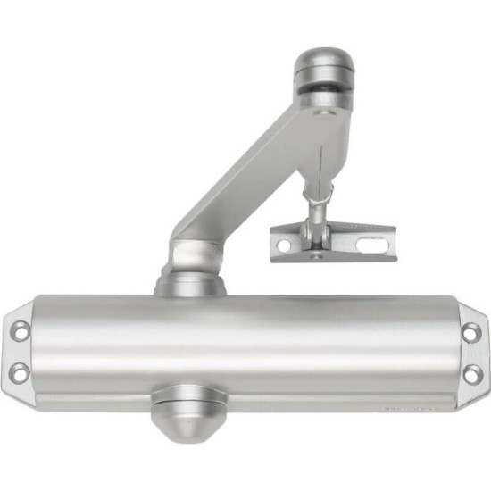 DCG120-----EV1- HAAKARM, VOOR MONTAGE AAN NIET-SCHARNIERZIJDE VAN DCG461..DCG464, KLEUR ZILVER EV1.