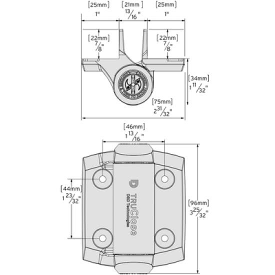 TRUCLOSE zelfsluitend scharnier - Zwart set a 2 stuks