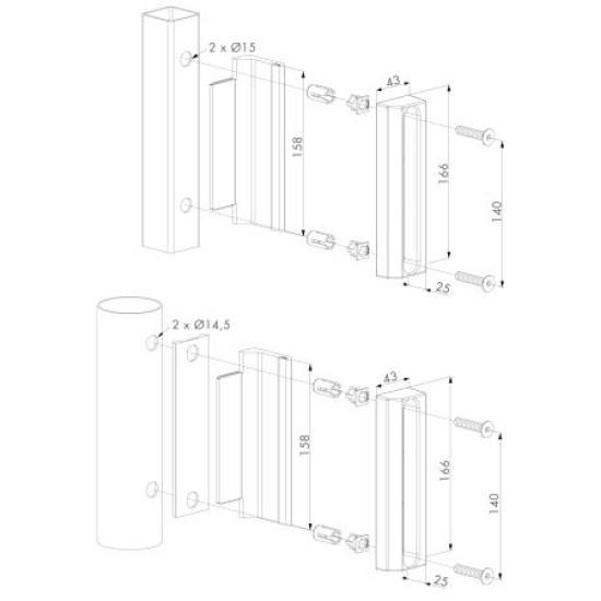 LOCINOX INDUSTRIELE SLOTVANGER WIT ROND PROFIEL