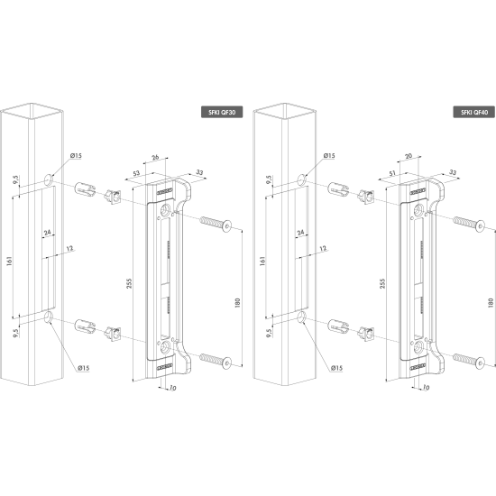 LOCINOX SLOTVANGER VOOR INSTEEKSLOT 40 MM SFKI