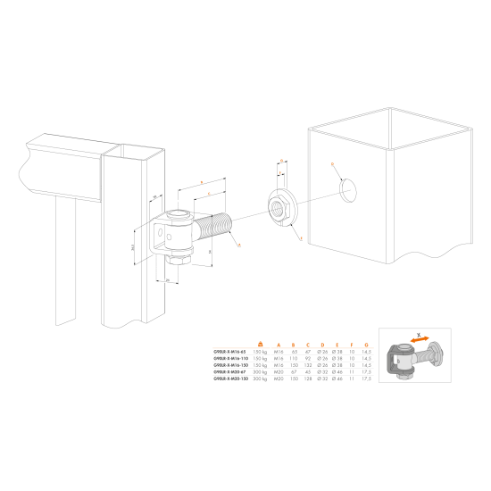 LOCINOX VANDALISMEBESTENDIG 90° SCHARNIER REGELMOER M16 65 MM VERZ. LOCINOX VANDALISMEBESTENDIG 90° SCHARNIER REGELMOER M16 65 MM VERZ.