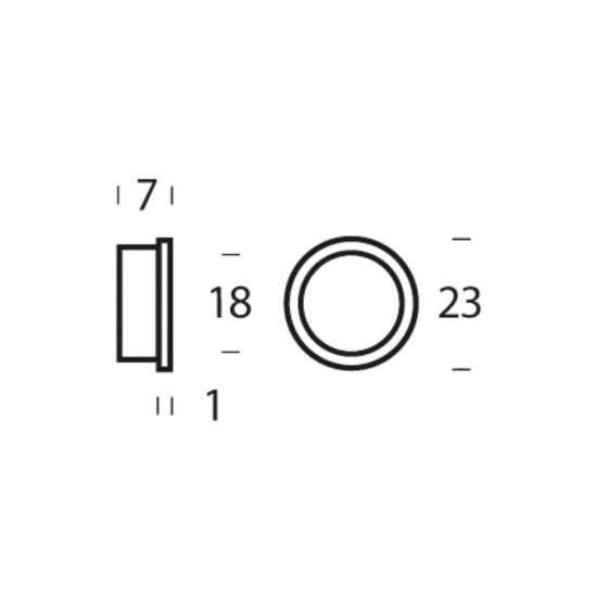 Halsring ø23x1mm reductiemaat ø20mm-18mm nylon zwart Halsring ø23x1mm reductiemaat ø20mm-18mm nylon zwart