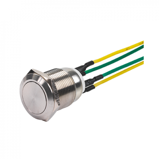 PUSH BUTTON STAINLESS STEEL (NO+NC) - 4 WIRES 15 CM