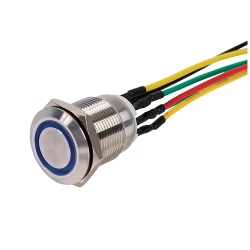 DRUKKNOP RVS (NO+NC) - 6 DRADEN 15 CM - BLAUW DRUKKNOP RVS (NO+NC) - 6 DRADEN 15 CM - BLAUW