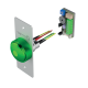 MUSHROOM PB WITH NARROW MOUNTING PLATE. KEY SYMBOL