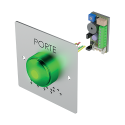PADDESTOEL PB MET INSTEEKMONTAGEPLAAT, BRAILLEMARKERING PORTE - ZOEMER, LED, TIMER, SCHROEFKLEMMEN