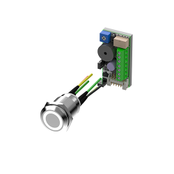 RVS DRUKKNOP ZONDER PLAAT, MET ELEKTRONISCHE PRINTPLAAT - ZOEMER, LED, TIMER, SCHROEFKLEMMEN