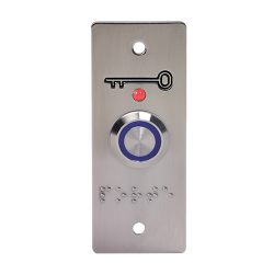 DRUKKNOP MET INSTEEKMONTAGEPLAAT, BRAILLEMARKERING PORTE - ZOEMER, LED, TIMER, SCHROEFKLEMMEN DRUKKNOP MET INSTEEKMONTAGEPLAAT, BRAILLEMARKERING PORTE - ZOEMER, LED, TIMER, SCHROEFKLEMMEN