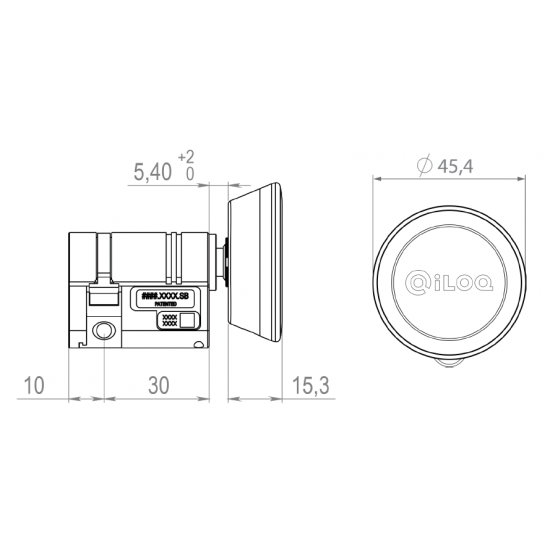 ILOQ S50 HALVE CILINDER (30/10 MM) MET KORTE LEESKOP ILOQ S50 HALVE CILINDER (30/10 MM) MET KORTE LEESKOP