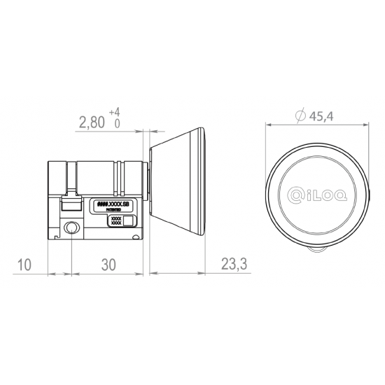 ILOQ S50 HALVE CILINDER (30/10 MM) MET LANGE LEESKOP