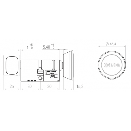 ILOQ S50 KNOPCILINDER (30/30 MM) MET KORTE LEESKOP SKG3 ILOQ S50 KNOPCILINDER (30/30 MM) MET KORTE LEESKOP SKG3